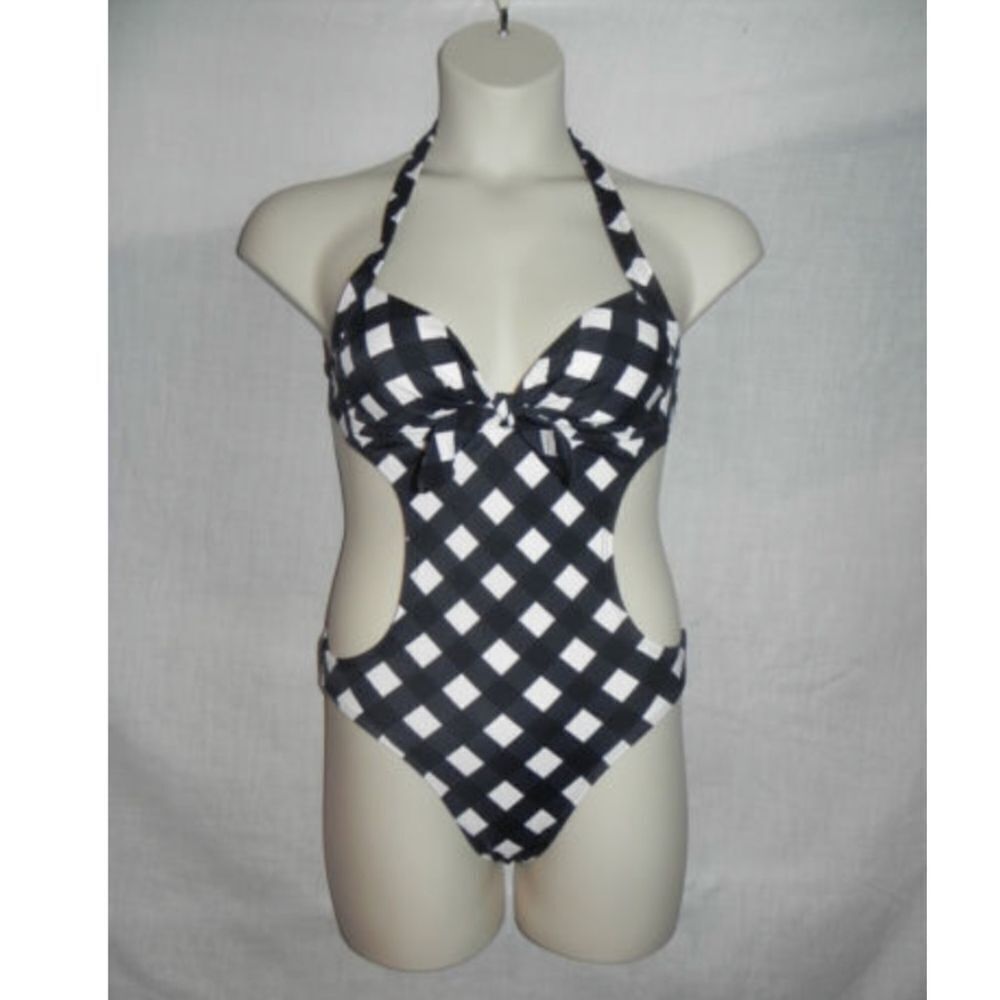 725 Originals Monokini Size 9 Black White Swimsuit